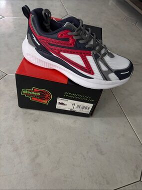 Athletic Running Shoe — White/Red/Navy by Patrick Ewing